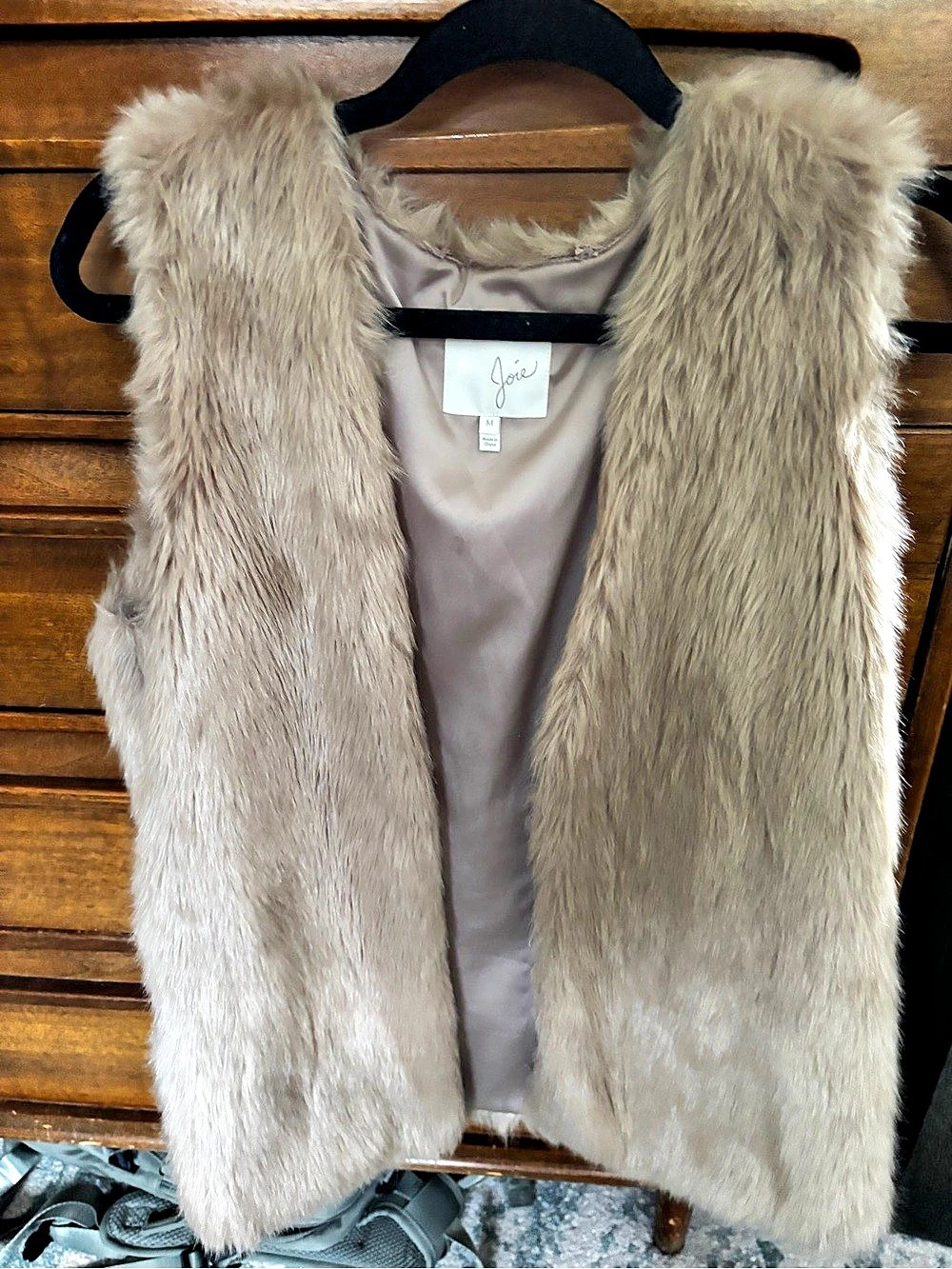 Joie Faux Fur Vest in Brown Size Medium Like New